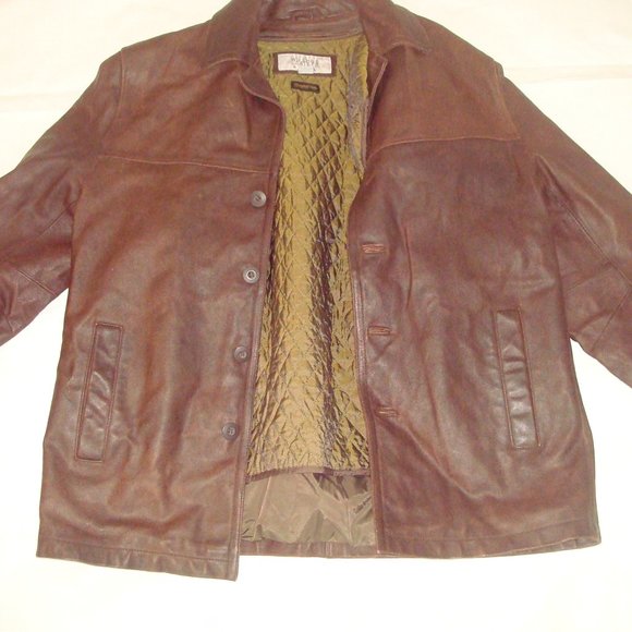 Other - MENS LEATHER JACKET WILSON JULIAN BROWN BUTTONS LIKENEW vintage